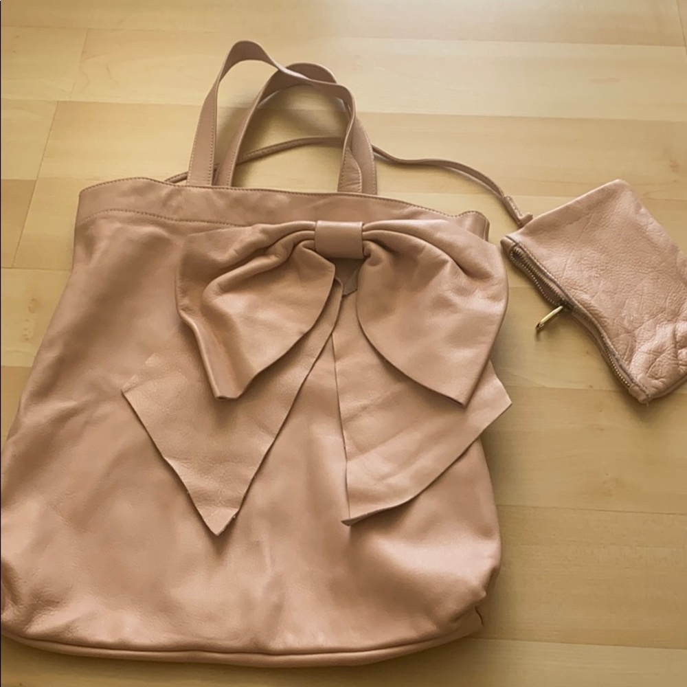Red By Valentino blush pink leather tote